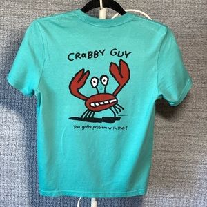 NWT Big Hed Design Boys Cape May Crabby Guy Short Sleeve Shirt YM